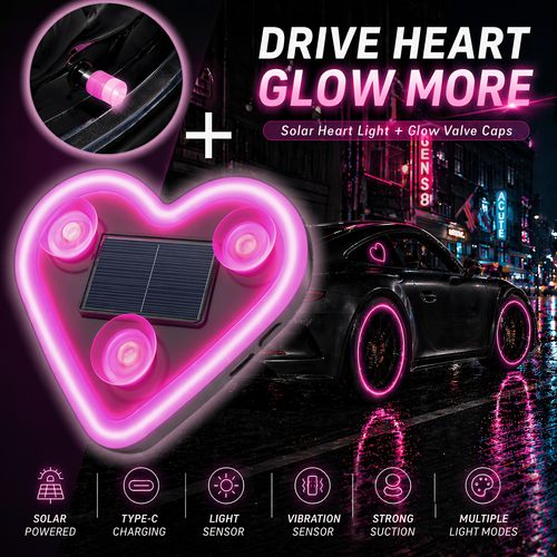 Solar-Powered Heart-Shaped Window Ambient Lights