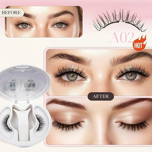 3-Second Magnetic Eyelashes — No Glue, No Liner Needed | Reusable Natural Wispy Lashes with All-Day Hold | Beginner-Friendly, Lightweight & Comfortable
