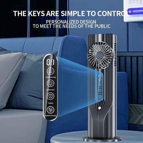 Portable Mist Fan with 6 Speeds, 1–6H Timer & LED Night Light — USB Table Fan for Home & Office