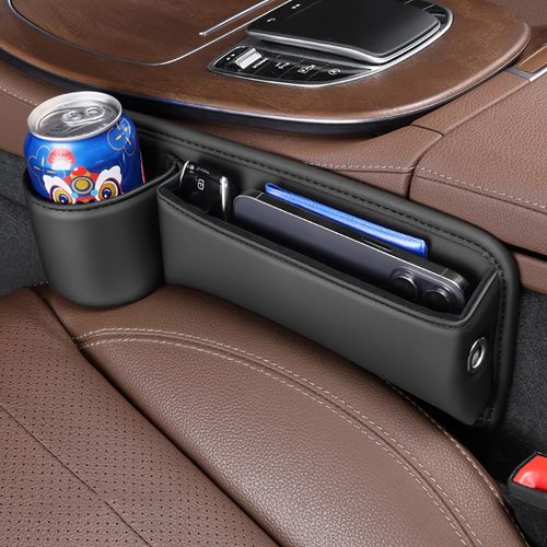 Car Seat Gap Filler Organizer Multi Pocket Storage Box With Cup Holder Free Car Coaster For Auto Interior