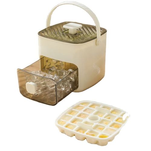 Large Capacity Food Grade Double-layer Ice Cube Mold with Handle Drawer