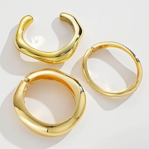 3Pcs Twisted Stackable Cuff Bracelets