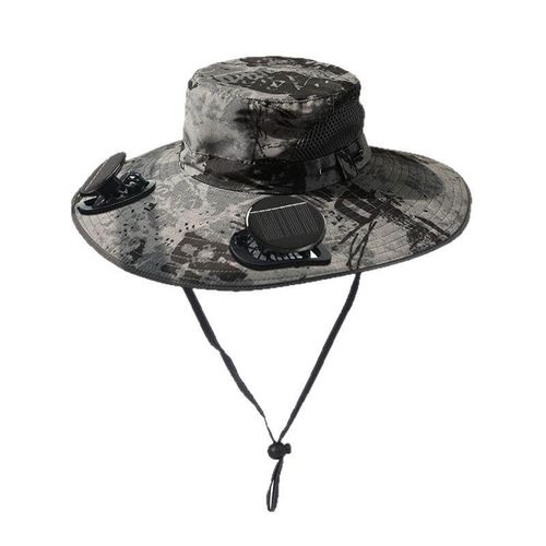2-Panel Solar Fan Hat, UV Protect Wide Brim Outdoor Cap