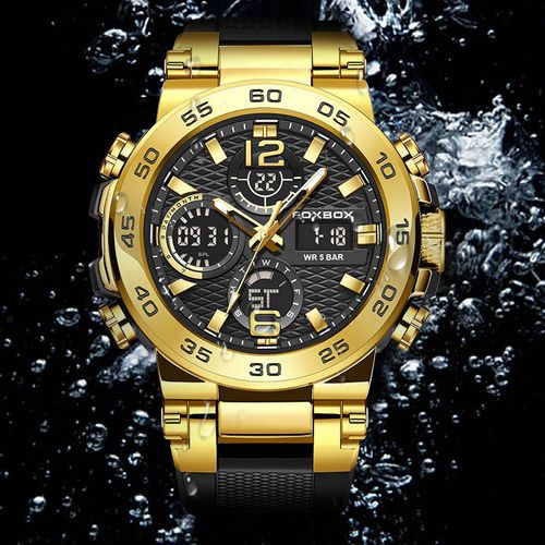 FOXBOX FB0033 Relógio Esportivo Digital Masculino - Relógio de Moda Esportiva, Marca Top Luxuosa, Impermeável, Cronógrafo