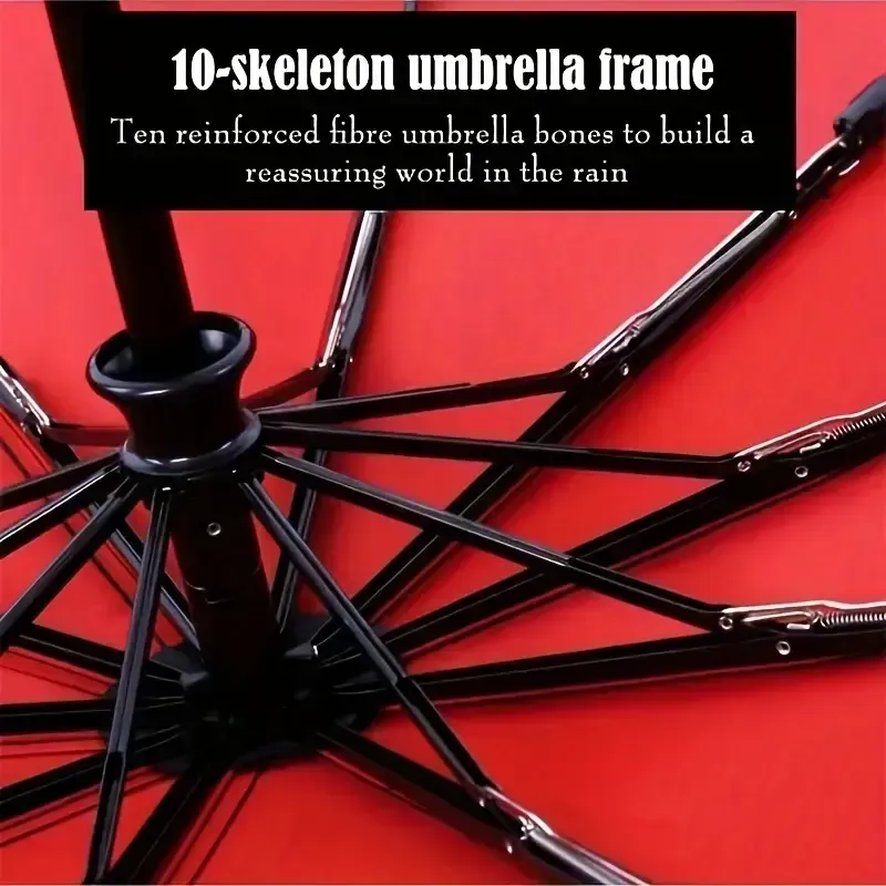 Parapluie automatique pliant à trois voiles, renforcé et épaissi, pour hommes et femmes, adapté aux conditions ensoleillées et pluvieuses.