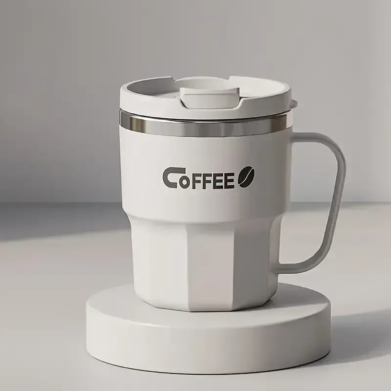 Caneca de café isolada reutilizável à prova de vazamentos com tampa - parede dupla portátil (acessórios de viagem)