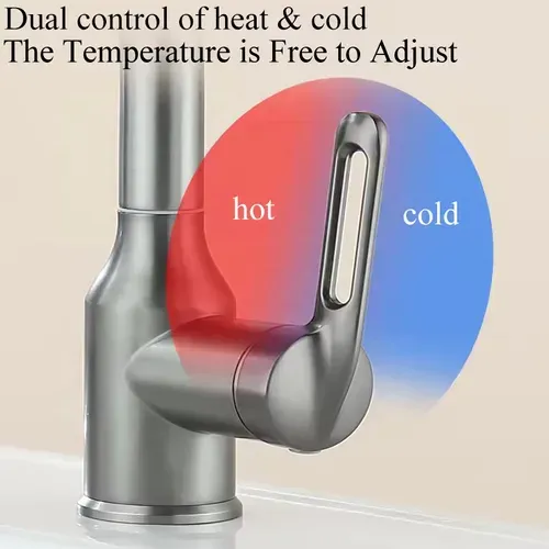 Hot sale matte gray bathroom faucet rain waterfall basin faucet deck hidden hot and cold mixer sink faucet 833 sales