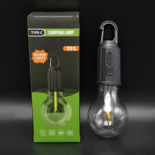 Solar Light Emitting Diode Camping Light with USB Charging White ABS Body Waterproof Outdoor Tent Light for Barbecue and Camping 2175 sales
