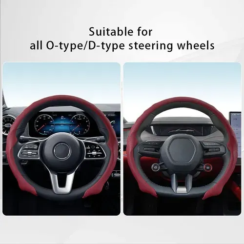 Anti-Slip Universal 38cm Multicolor 5D Nappa Leather Steering Wheel Protector 436 sales