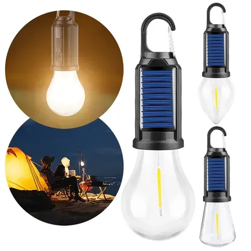 Solar Light Emitting Diode Camping Light with USB Charging White ABS Body Waterproof Outdoor Tent Light for Barbecue and Camping 2175 sales