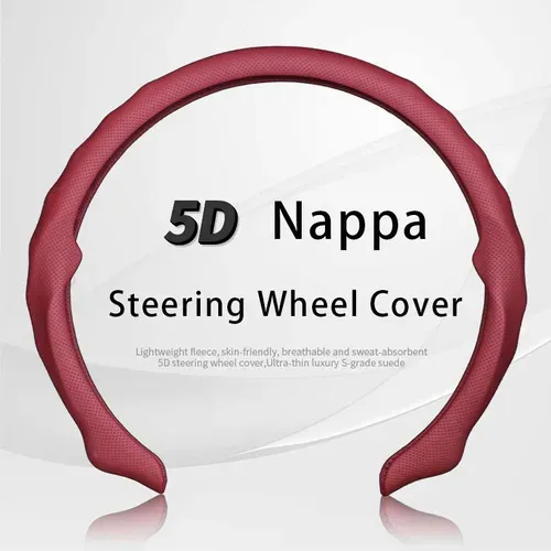 Anti-Slip Universal 38cm Multicolor 5D Nappa Leather Steering Wheel Protector 436 sales