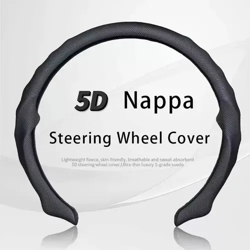 Anti-Slip Universal 38cm Multicolor 5D Nappa Leather Steering Wheel Protector 436 sales