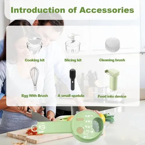 （Limited time 50% off promotion）2026 New Handheld Electric Vegetable Cutter Set Multifunctional Mini Electric Grinder 1963 sales
