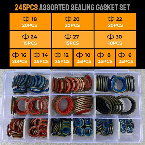 245pcs Assorted Sealing Gasket Set