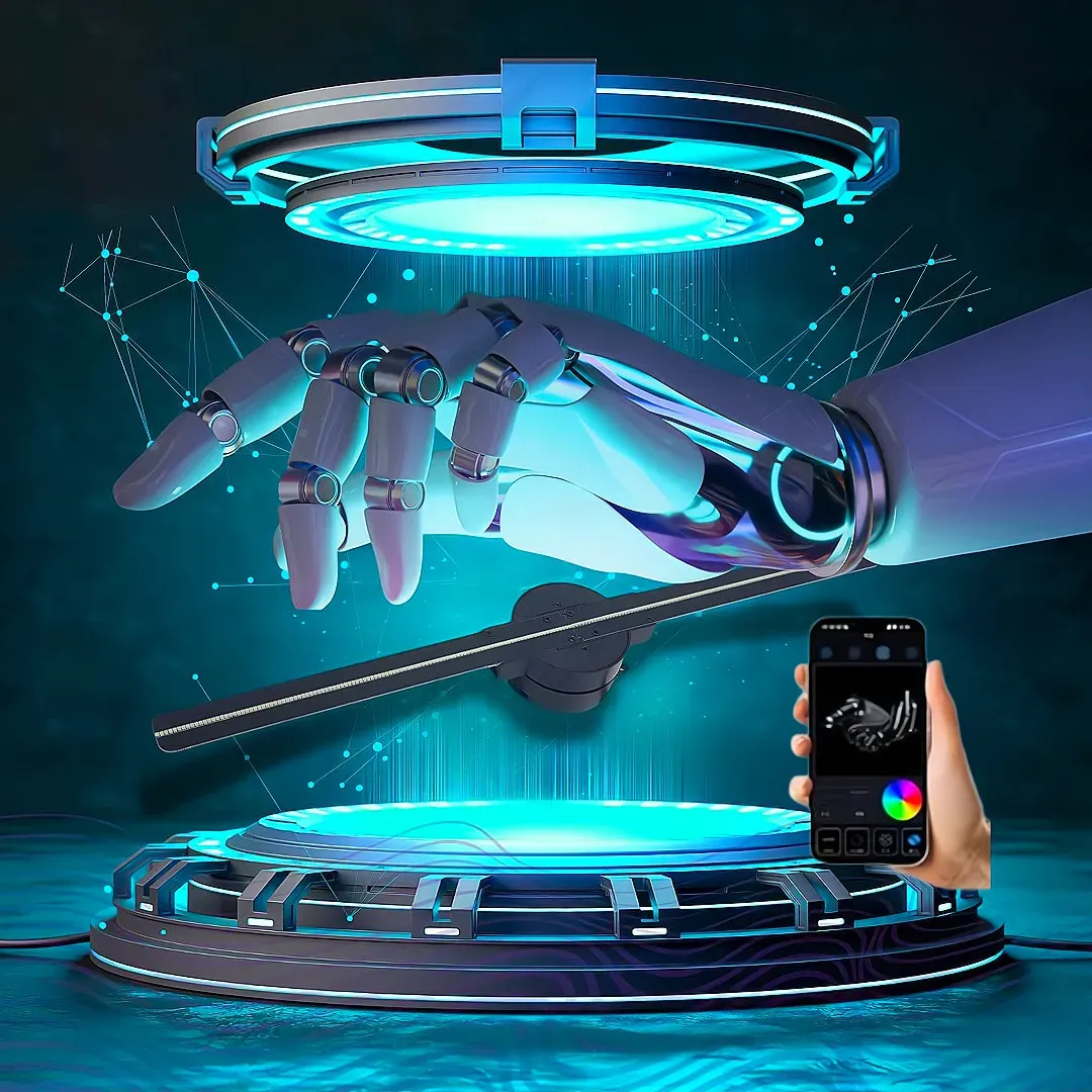 Holographic 3D LED Fan Display - Captivating Visuals!🎥