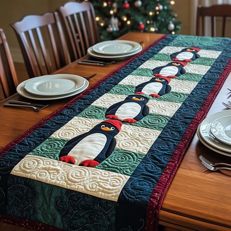 Penguin Row Quilted Table Runner GFTOQM1176