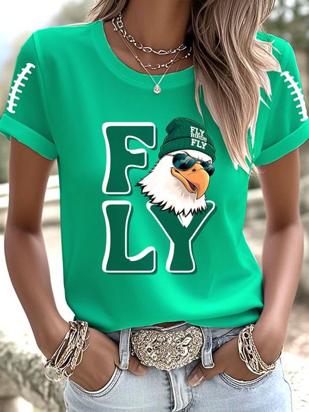 Women's Team Crew Neck Print T-Shirt