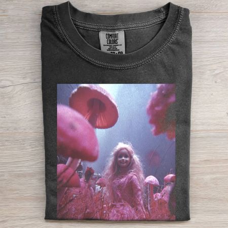 PINK MUSHROOM FOREST BARBIE GIRL TEE