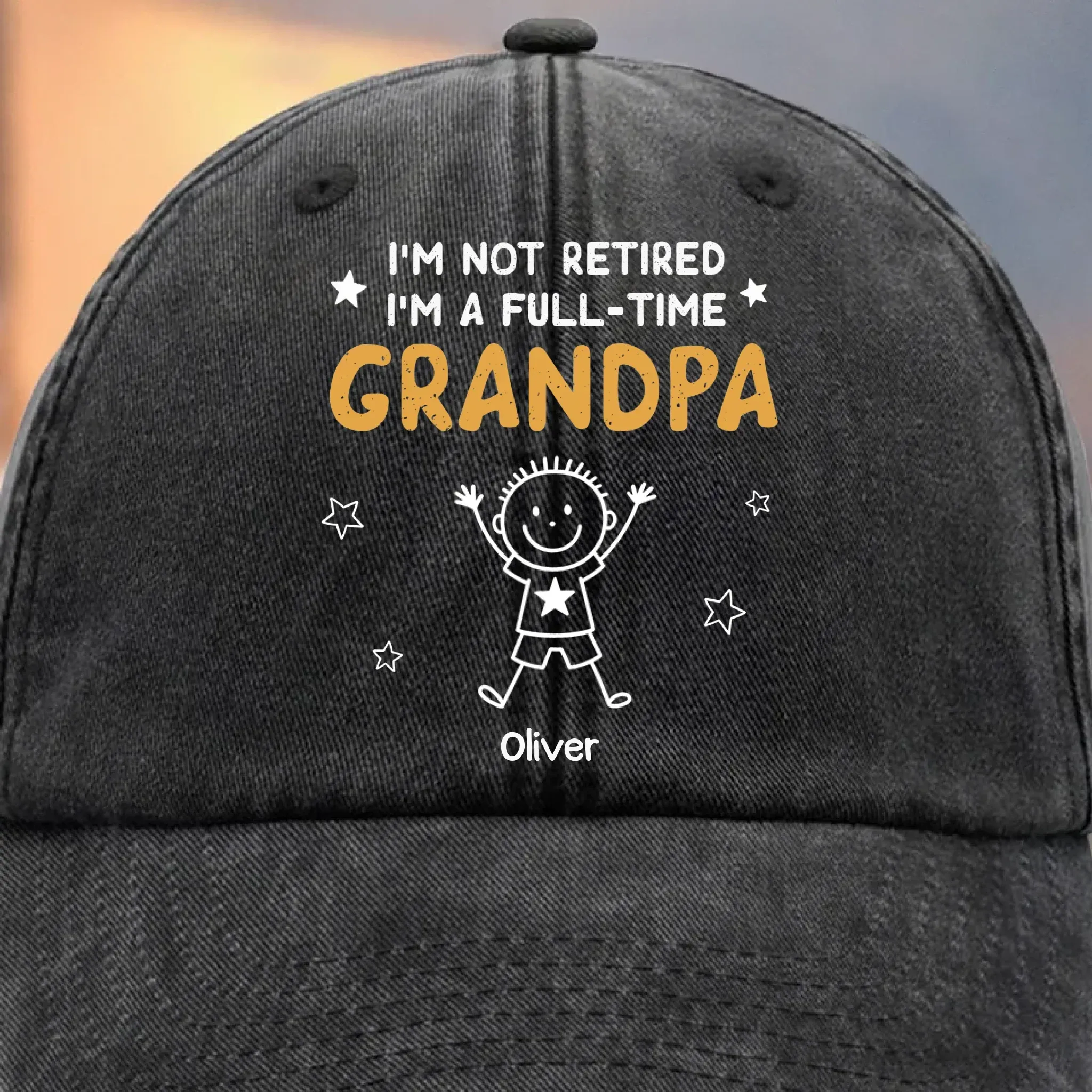 Custom Vintage Washed Denim Baseball Cap - Personalized Birthday Gifts For Dad, Grandpa - Your Love Leads Our Journey