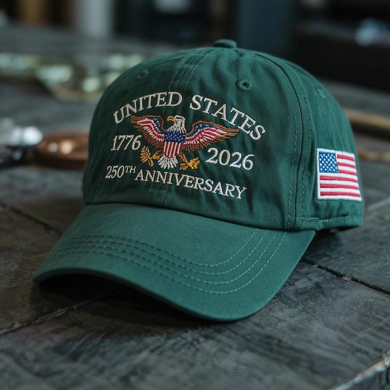 250th Anniversary Embroidered Baseball, U.S. Tribute Retro Cap, Anniversary Gift, Gift For Dad