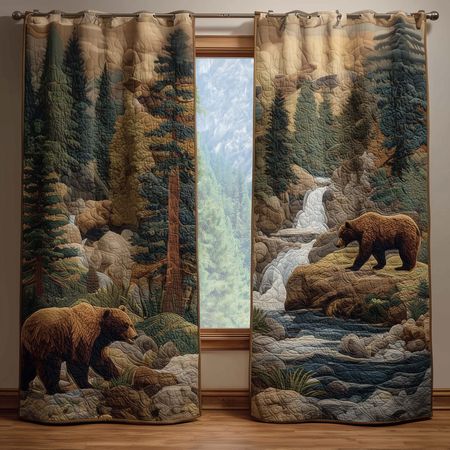 River Bear Quilted Curtains GFTOQM1712