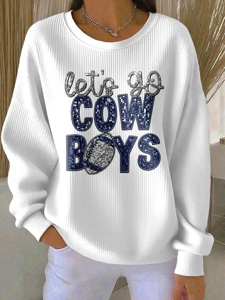 Women's Casual Print Long Sleeve Knit Top