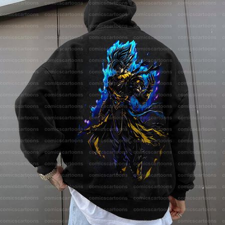 Unisex Anime Graphic Water wash Streetwear Vintage Hoodie.DT