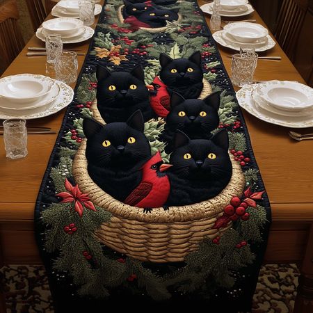 Cats Cardinal Quilted Table Runner GFTOQM724