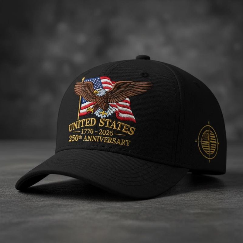250th Anniversary Hat 1776 2026 Usa Embroidered Cap Patriotic Bald Eagle Dad Hat Independence Day Gift