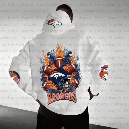 Unisex &amp;amp;amp;amp;quot;Denver Broncos&amp;amp;amp;amp;quot; Graphic Streetwear Vintage Plush Hoodie