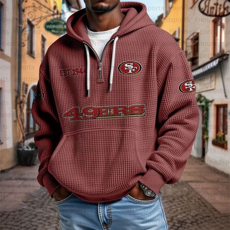 Unisex &amp;amp;amp;amp;quot;San Francisco 49ers &amp;amp;amp;amp;quot; Graphic Streetwear Vintage  Waffle Fabric hoodie