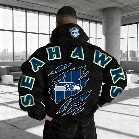 Unisex &amp;amp;amp;amp;quot;Seattle Seahawks&amp;amp;amp;amp;quot; Graphic Streetwear Vintage Plush Hoodie