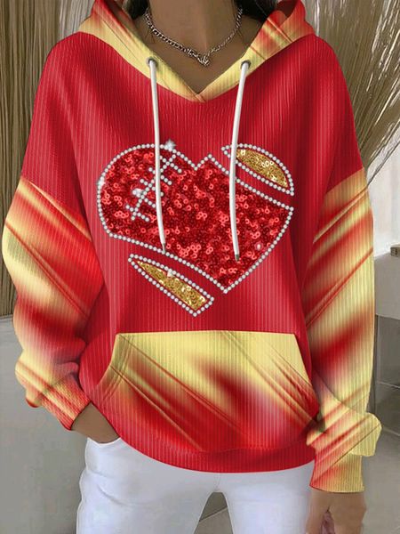 Women'S Football Print Casual Sweatshirt