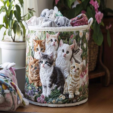 Curious Paws Quilted Laundry Basket NCU0NNT1328