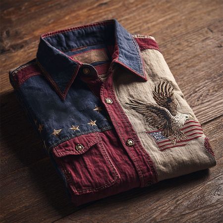 250th Anniversary of the United States Patchwork Art Print Casual Shirt