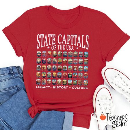 State Capitals Of The USA History Teacher T-Shirt