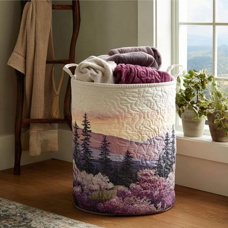 Wisteria Winds Quilted Laundry Basket NCU0PTT943