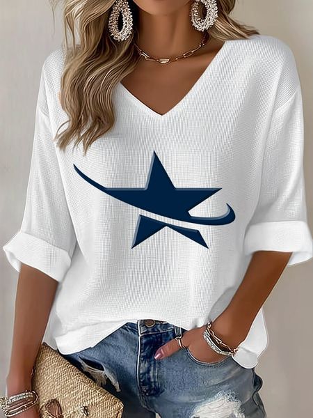 Women'S Casual Rugby Invincible Print T-Shirt