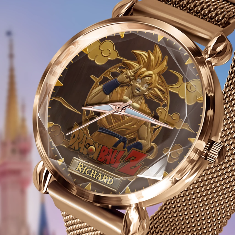 Personalized Anime-Inspired Watch - Custom Name Engraved Design