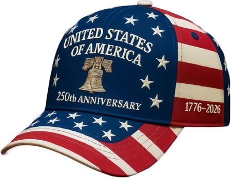 USA 250th Anniversary Hat, Adjustable 250th Anniversary Printed Patriotic Baseball Caps, Tribute Retro Washed Hat