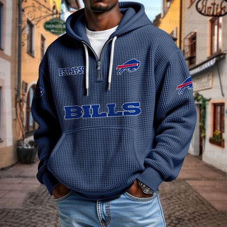 Unisex &amp;amp;amp;amp;quot;Buffalo Bills&amp;amp;amp;amp;quot; Graphic Streetwear Vintage  Waffle Fabric hoodie