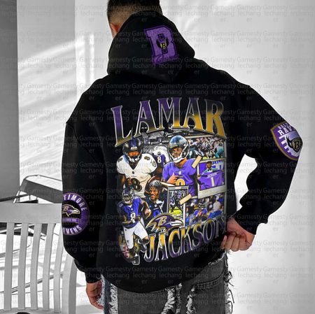 Unisex &amp;amp;amp;amp;quot;Baltimore Ravens&amp;amp;amp;amp;quot; Graphic Streetwear Vintage Plush Hoodie