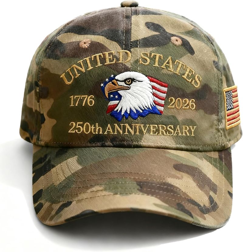 250 Anniversary USA Hat Adjustable America 250th Anniversary Hat 1776-2026 Embroidery Baseball Cap