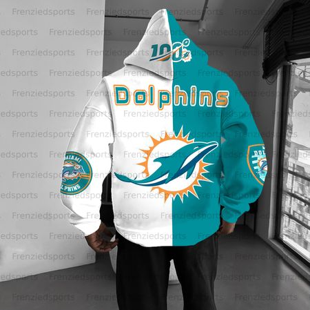 Unisex &amp;amp;amp;amp;quot;Miami Dolphins&amp;amp;amp;amp;quot; Graphic Streetwear Vintage Plush Hoodie