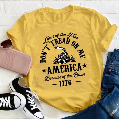 Land Of The Free Don't Tread On Me Teacher T-Shirt