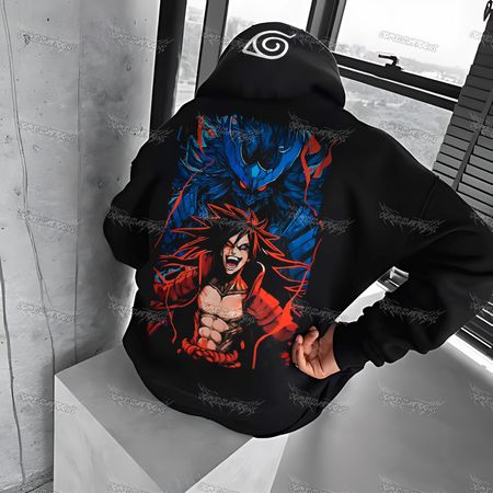 Plus Velvet Unisex Anime Graphic Streetwear Vintage Hoodie