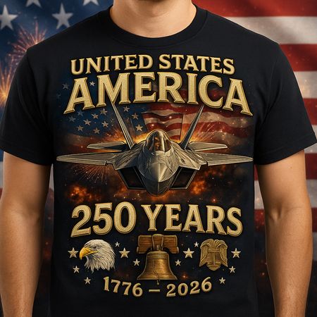 Happy Birthday America 250th Anniversary Art Print Casual T-Shirt