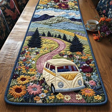Hippie Van Quilted Table Runner GFTOQA811
