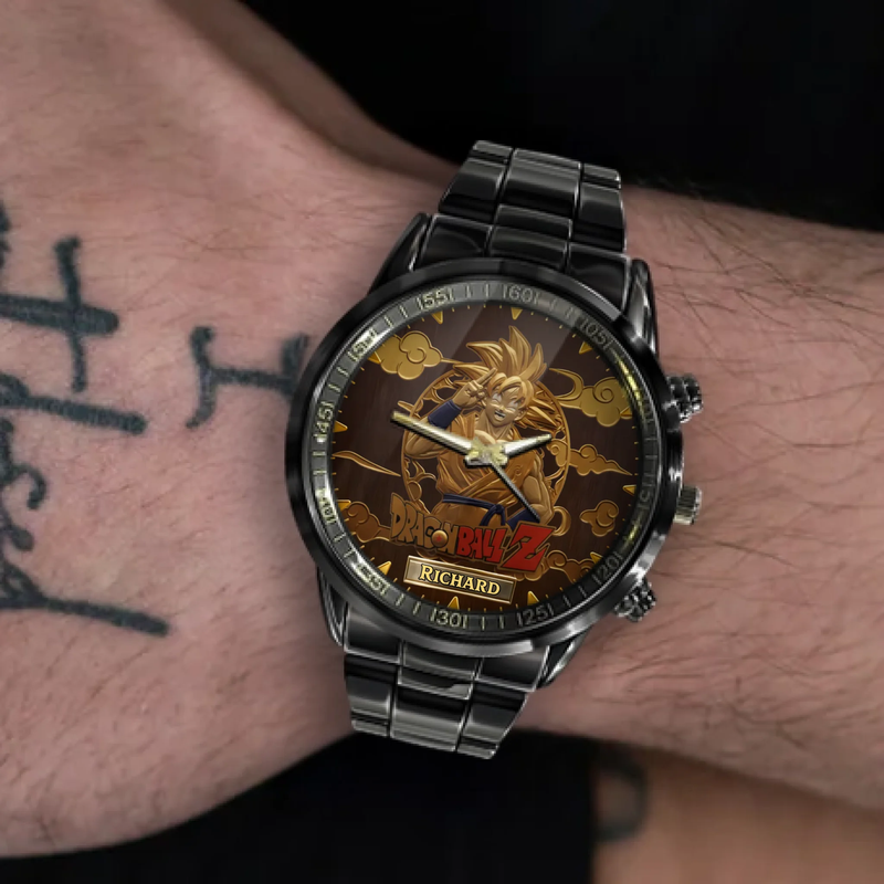 Personalized Anime-Inspired Watch - Custom Name Engraved Design