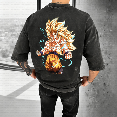 Unisex Anime Inspired Vintage Washed T-Shirt